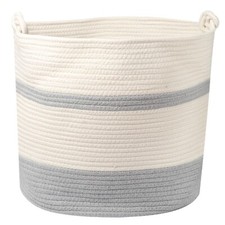 Extra Large Cotton Rope Basket 17  x 14.5  . Woven Large Cotton Basket