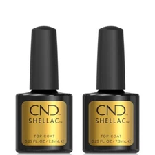 CND Shellac Gel Nail Polish, Top Coat 0.25 Oz (Pack of 2)