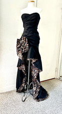 Y2K Rare Fishtail Maxi evening dress strapless Ruffle Slit High-Low