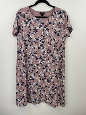 J Jill Small Wearever Dress Pink Floral A-Line Flare Short Sl Jersey NWOT A34-10