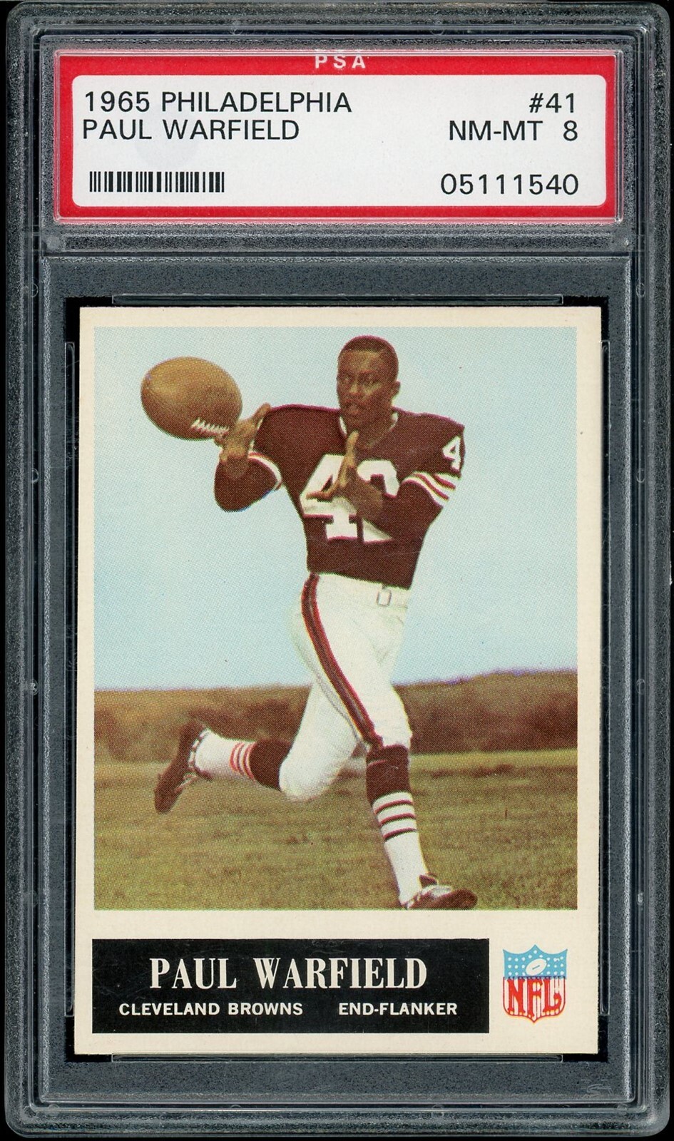 1965 Philadelphia Football #41 Paul Warfield PSA 8