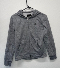 Hurley Nike Therma-Fit Hoodie Full Zip Heather Gray Youth Boys Small Large