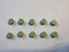 Lego Lot Of 10 Lime Slices Slice Green Fruit Food City 