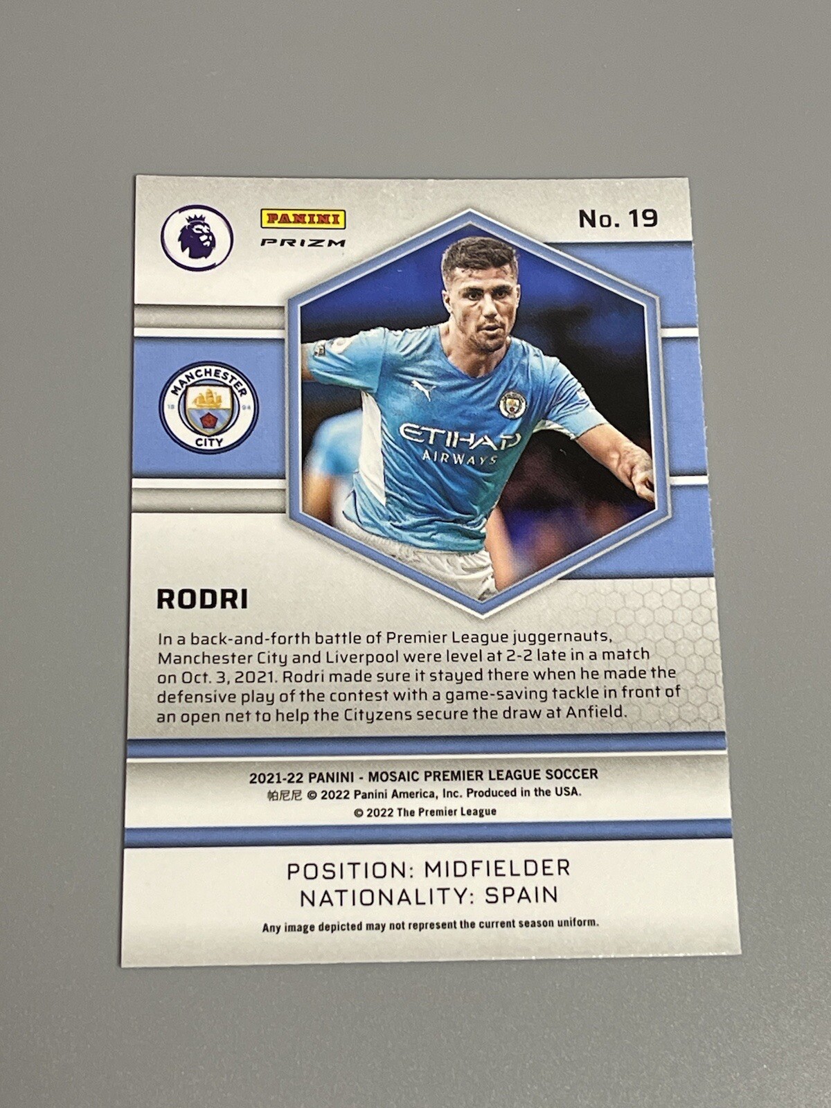 2021-22 PANINI MOSAIC PREMIER LEAGUE SOCCER RODRI ロドリ 1/1 1of1