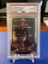 🔥Zion Williamson 2019 Select #9 Top Selections RC PSA 10 GEM MINT *POP 49💎RARE