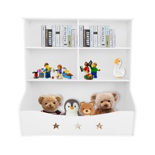 Kids' Storage Organizer, 3-tier Bookcase, Home Organization Toy Bookcase, White