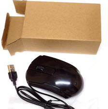 1 USB Wired Mouse Black PDQ USA Shipper Gamer Lap  Desktop PC Scroll Xuhal NEW