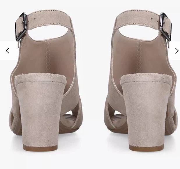 Carvela Comfort Taupe Suede Courts Peep Toe Block Heel Court Shoes UK6 RRP £129 - Image 3 of 4
