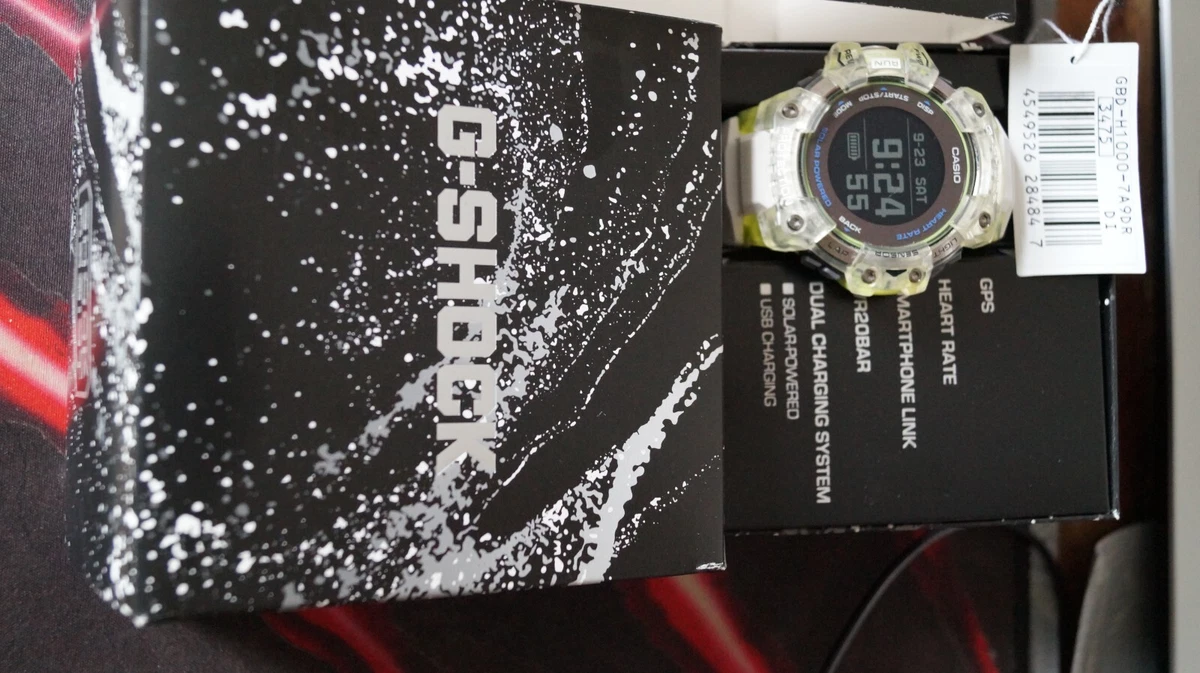 Casio G Shock GBD H1000 7A Quartz Watch 3475 54mm case White Neon Yellow G Squad