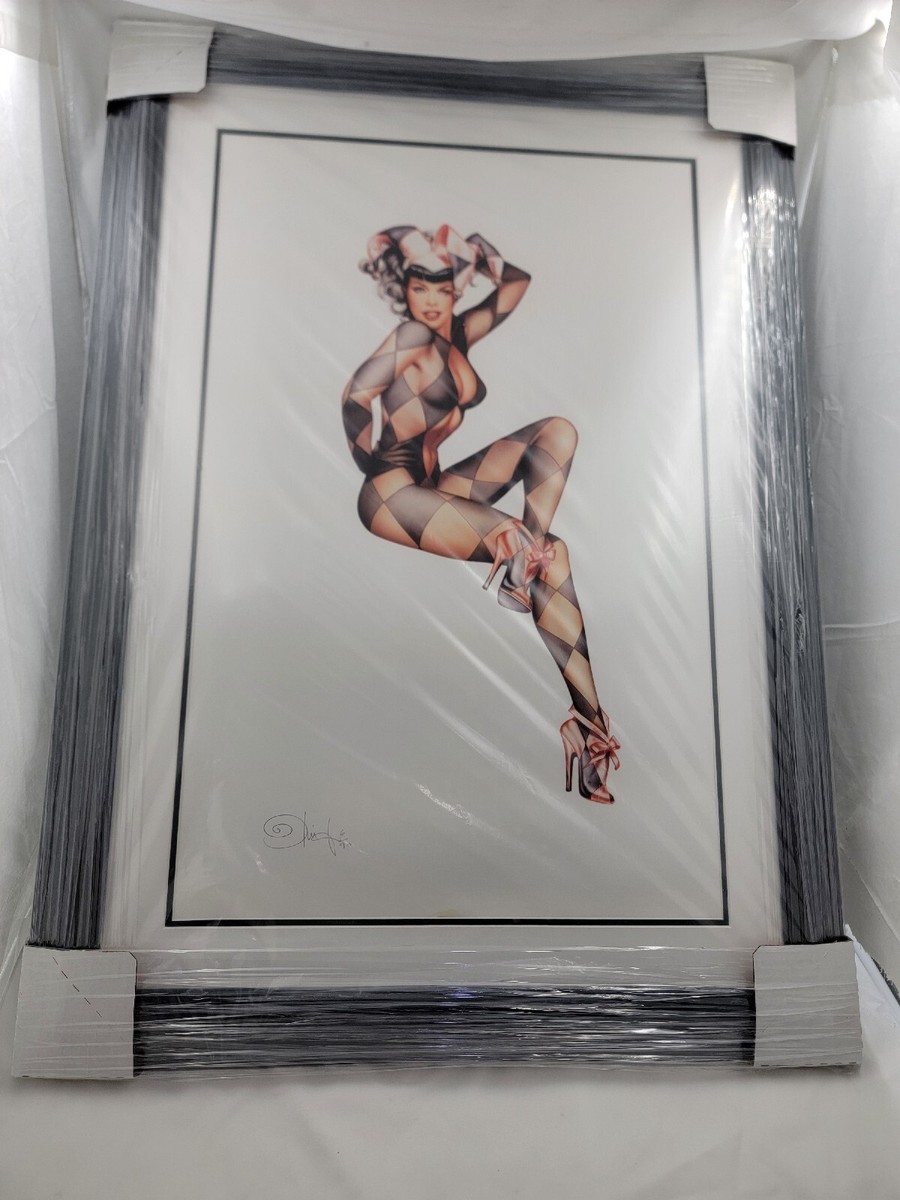 Olivia de Berardinis Jester Bettie Page Lithograph 6/90 37x27