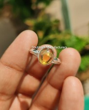Natural Citrine Gemstone 925 Sterling Silver Ring Handmade Unisex Ring Jewelry