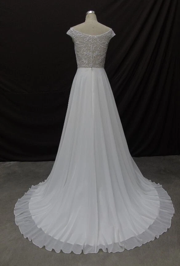 HBH Brautmode I Brautkleid A-Linie bestick Carmen für Standesamt Elfenbein - Bild 2 von 4