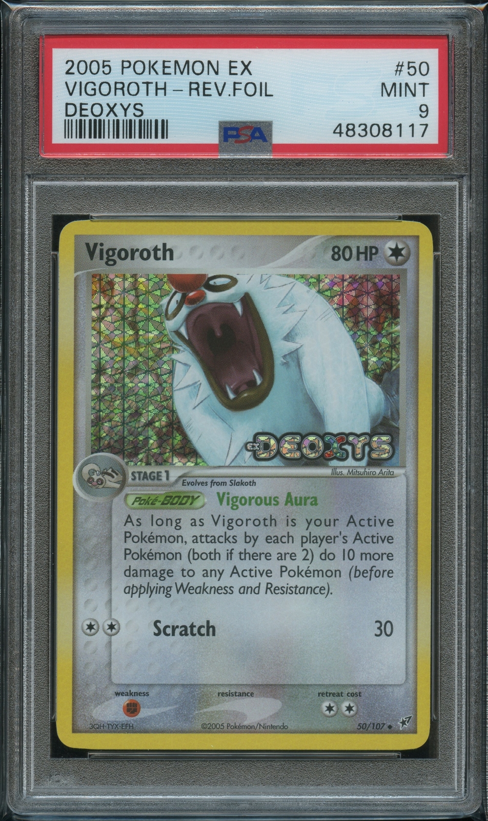 Pokemon Vigoroth Reverse Holo PSA 9 Mint 50/107 Deoxys