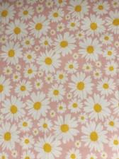 100 Cotton Keepsake Calico Summer Flower Daisy On Pink Fabric FQ Fat Quarter