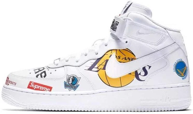 Nike Air Force 1 Mid Supreme NBA Blanc Homme Taille 15 Neuf AQ8017 100