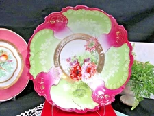 New Habsbury  Austria hand painted  bowl lily of the valley & mums raised design