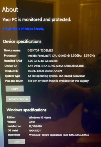 MSI Desktop Computer PC - Intel GPU & CPU - 8GB RAM - 500GB HDD - Picture 12 of 14