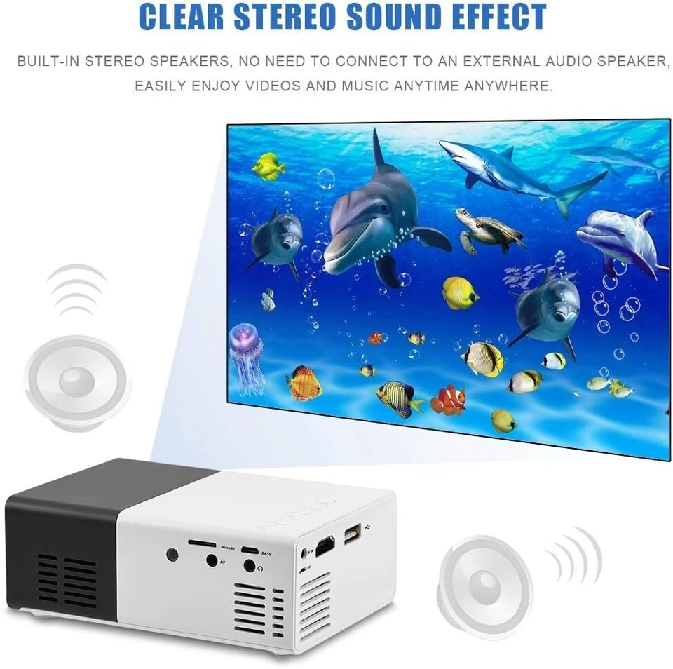 Mini Projector, Home Theater Portable LED Projector HD HDMI Multimedia Player - Image 4 of 4
