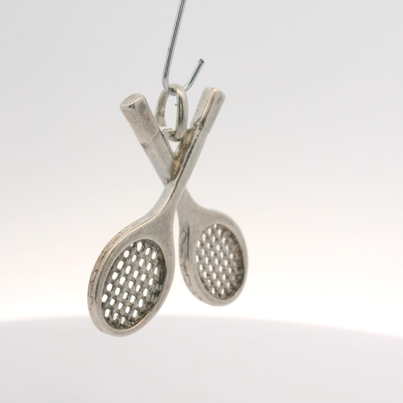 Rare Vintage Sterling Silver Tennis Rackets Charm