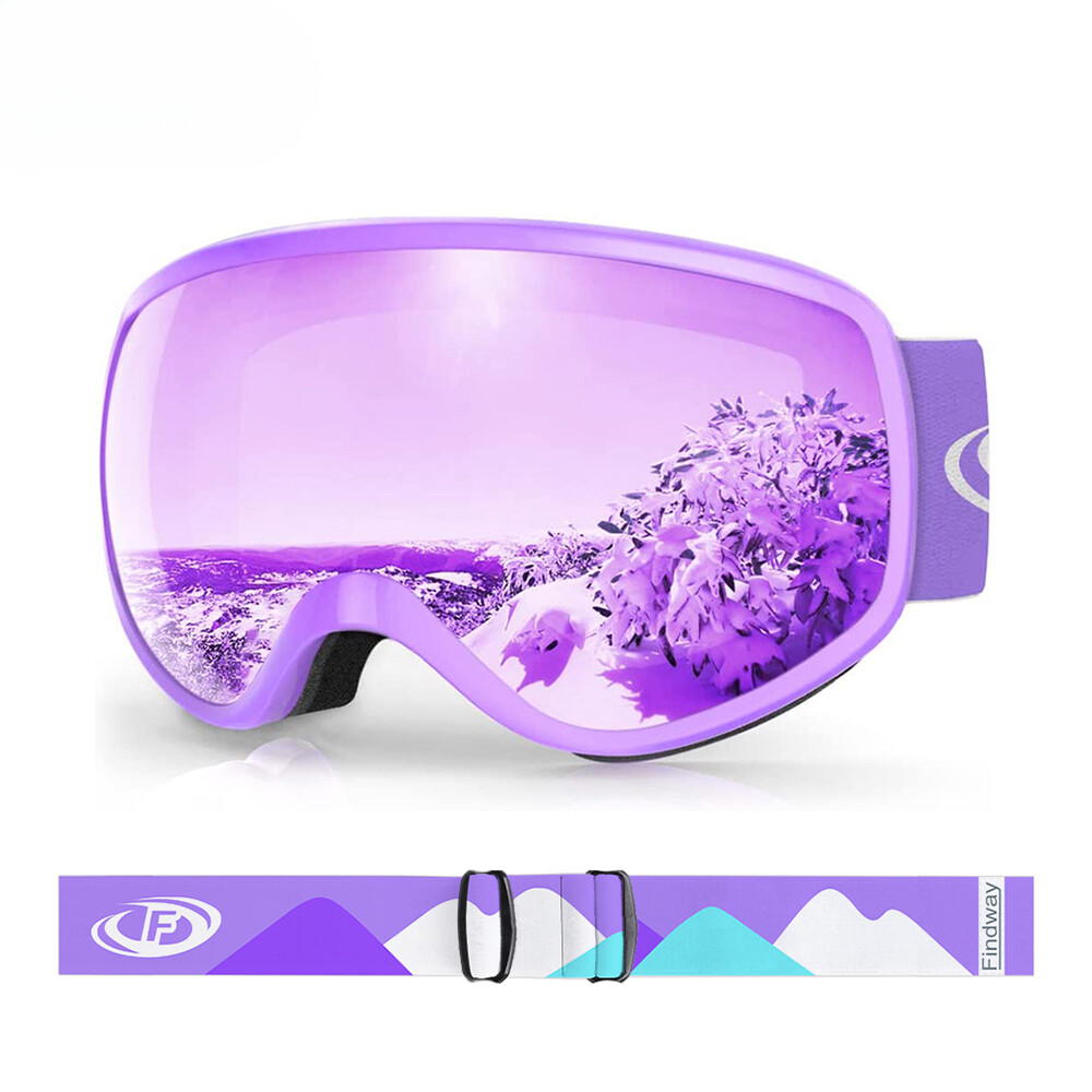 Ski Goggles Kids Anti-Fog 100% UV Protection for 3-10Years Old Boys/Girls Skiing