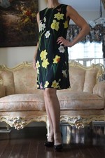 New DOLCE & GABBANA Runway Artistic Floral Design Lined dress IT 42,US 6-8, S-M.