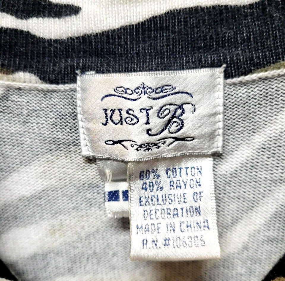 Cárdigan/suéter para mujer JUST B estampado animal talla M adornado manga S Foto 2 de 4