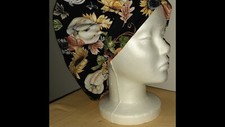 Fall Flowers  Pumpkins Medical Surgical Bouffant Scrub Hat SIZE Small