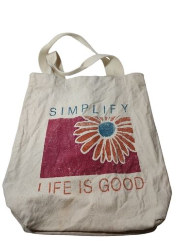 Life Is Good Simplify Canvas Markt Strand Einkaufstasche wiederverwendbar maschinenwaschbar - Bild 3 von 12