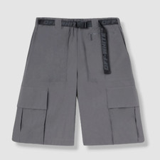 735 Off White Men's Gray Industrial Belted Cargo Shorts Size S