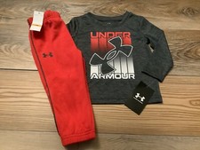 Under Armour Baby Boy Long Sleeve Shirt Joggers Set Size 12 Months NWT