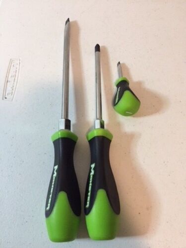 Monster Tools 3 PC Screwdriver Set Slotted 3/8", Phillips PH3, Slotted Stubby - Foto 3 di 7