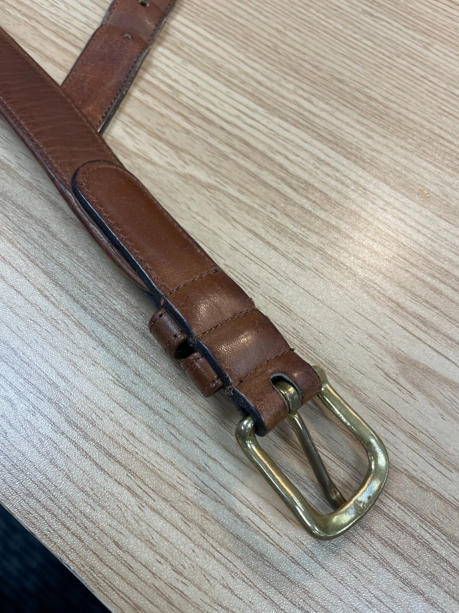 Vtg Coach British Tan English Leather Brass Buckle Belt 34  display picture 3