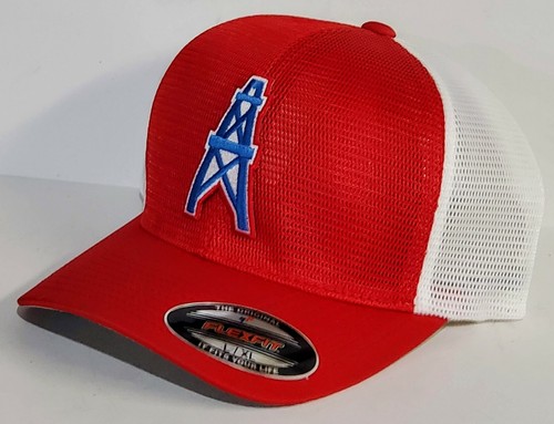 Houston Oilers "Flex Fit" Cap🏈Hat🏈VINTAGE NFL PATCH/LOGO 🏈2 Sizes🏈3 Col🏈New - Picture 5 of 11