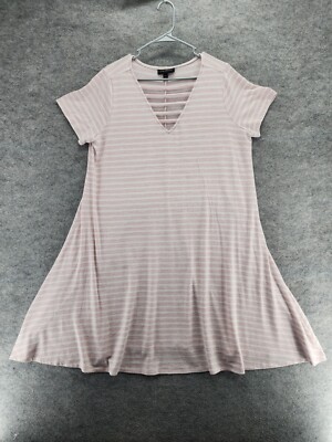 lane bryant t shirt dress Lane Bryant T Shirt Dress Womens 18/20 Short Sleeve Pink Striped