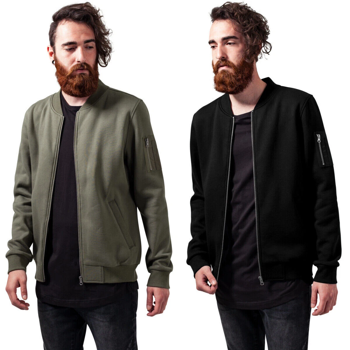 Bomber Jacket Sweat Jacket UrbanClassics Men Jacket Regular Fleece