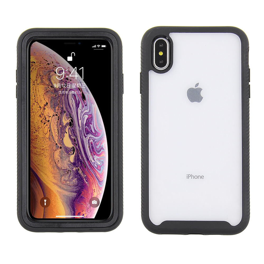 Yoedge 2 Pezzi Cover Per IPhone XS Max - Set Custodia Morbida In TPU Bianca E Nera, Ultra Sottile Antiurto Con Bumper, Design Semplice