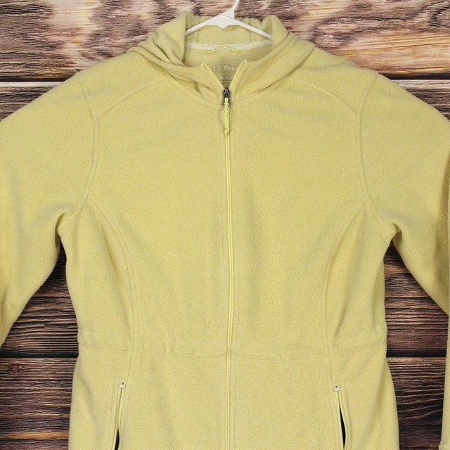 LL Bean Womens Yellow Zip Up Hoodie Size M Petite eBay