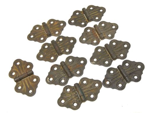 9 CERNIERE VINTAGE A FILO CON VITI FINITURA OTTONE FARFALLA - Foto 2 di 7