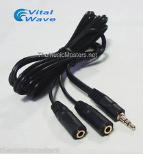 6ft 3.5MM Stereo Male Plug to Dual 3.5MM Jacks Audio Cable Splitter Wire VWLTW
