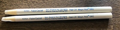 TWO Vtg Faber-Castell Peel-Off MagicRub Vinyl Eraser Drafting Film 1960 74201