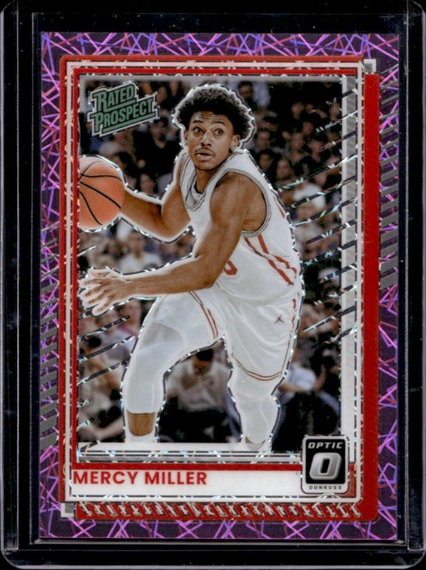 2025-26 Panini Donruss Mercy Miller Optic Pink Velocity Rookie RC #/75 Cougars