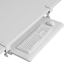 under Desk Keyboard Tray, Pull-Out Computer Drawer with C-Clamp, 650X300Mm Ergon