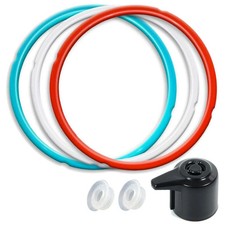 Paquete de 3 anillos de sellado de silicona 6QT para olla instantánea Duo con válvula de liberación de vapor, 3