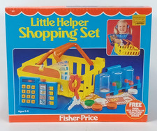 Vintage Fisher Price Fun Foods Little Helper Grocery Shopping Basket Milk  Fruit
