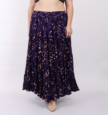 JAIPURI 25 Yard 4 Tier Gypsy Skirt Violet Cotton Belly Dance Polka Dot Skirt