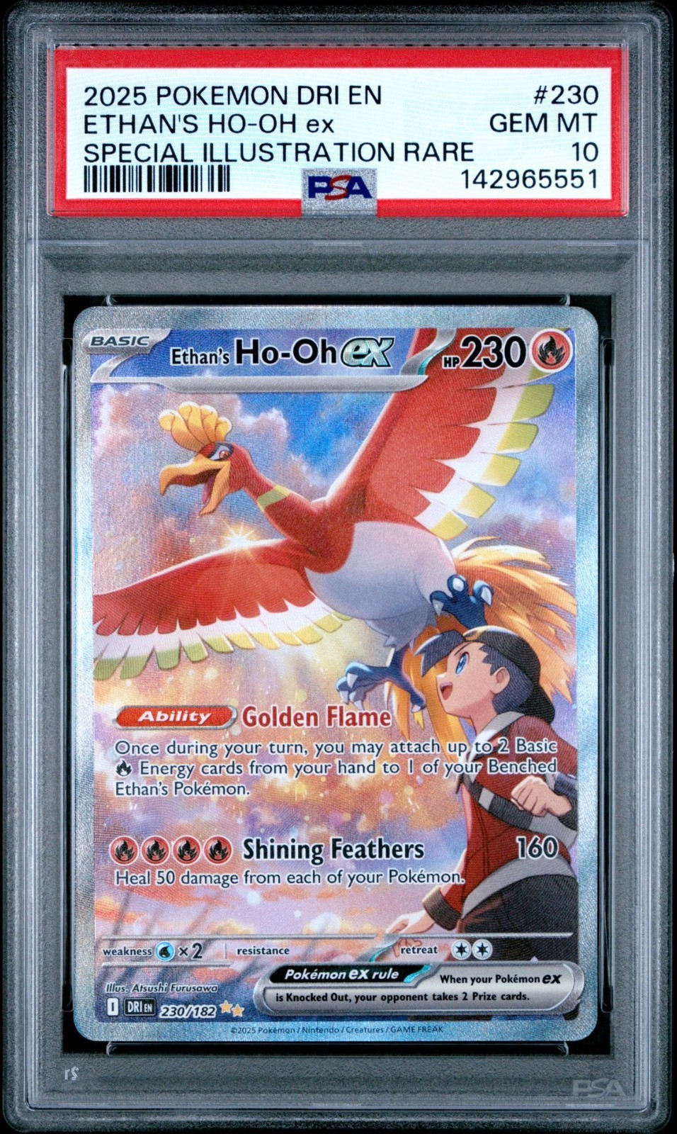 2025 Pokemon DRI EN Ethan's Ho-Oh EX Special Illustration Rare #230 PSA 10 GEM
