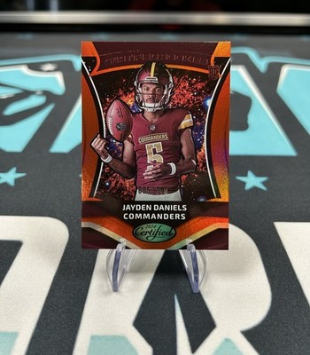 2024 Panini Certified Rookies Jayden Daniels Mirror Orange Refractor 005/149