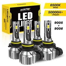 AUXITO 9005 + 9006 LED Headlight Combo 4 Kit Bulbs High Low Beam White 80000LM