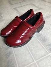 BOC Red Patent Leather Slip On Peggy Clogs Nurse Shoes Women’s size 10