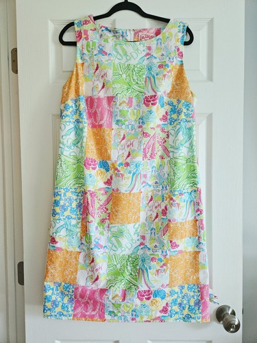 Lilly Pulitzer Vintage ORIGINALS Carson's Grandstand Patch DERBY SHIFT DRESS 14